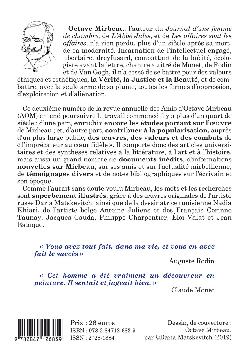 N°2 - études et actualités - 2021 - Photo 4eme_couv_octave-mirbeau-2-etude-et-actualite-aux-editions-du-petit-pave.jpg