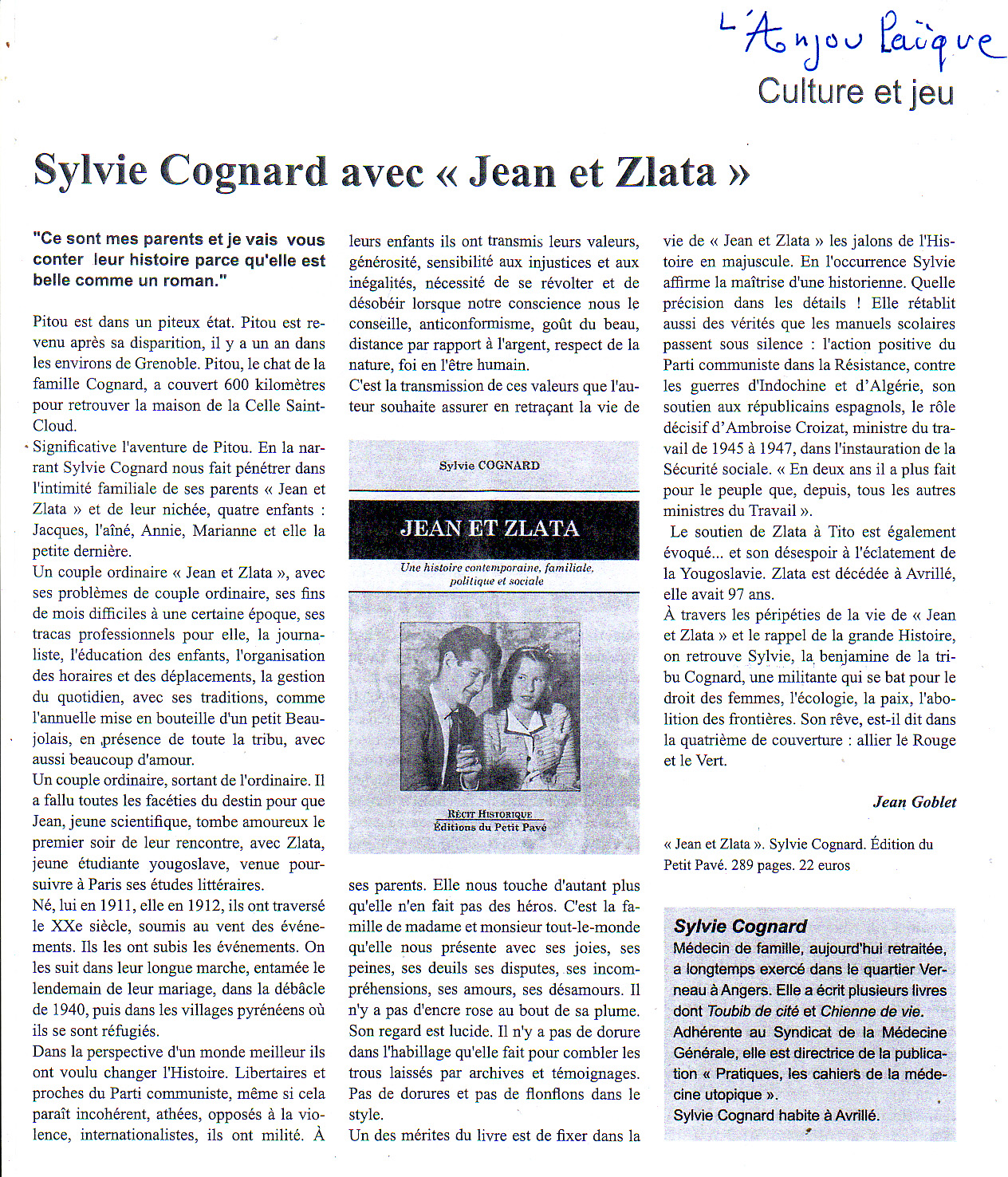 Sylvie Cognard avec  - Photo revue_presse.jpg