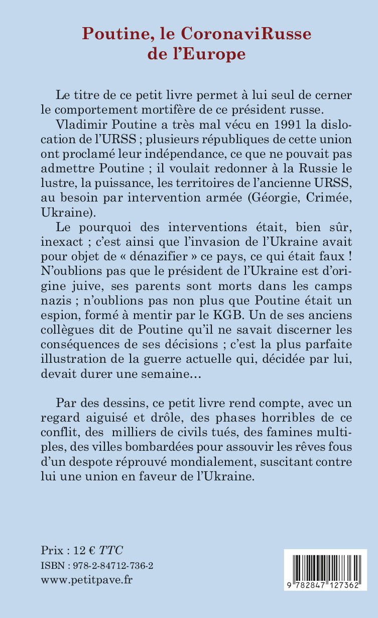 le CoronaviRusse de l'Europe aux Editions du Petit Pavé